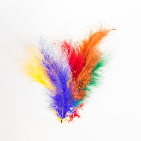 Flauschfedern, bunt, 10-15cm, 15 Stück